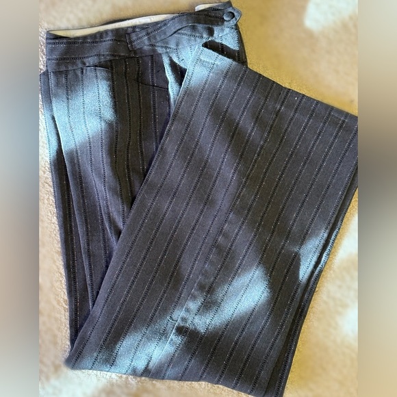 Wool Feel (but not wool) Dark Gray Slacks with Silver Thread Detail - Picture 3 of 12